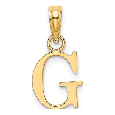 14K Yellow Gold Letter G Pendant