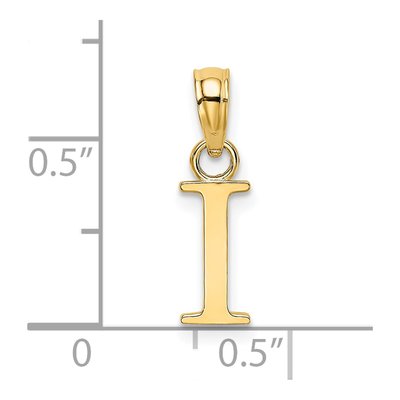 14K Yellow Gold Initial I Pendant – view 4