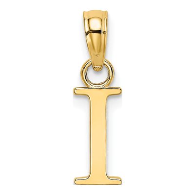 14K Yellow Gold Initial I Pendant
