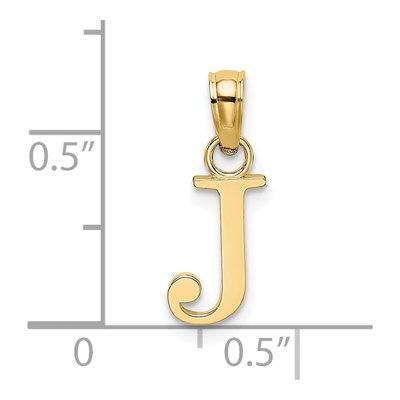 14K Yellow Gold Letter J Pendant – view 4