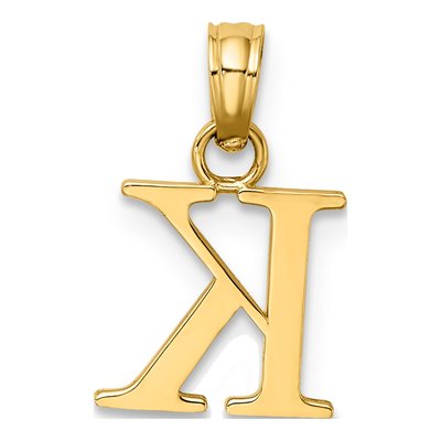 14K Yellow Gold Letter K Pendant – view 5