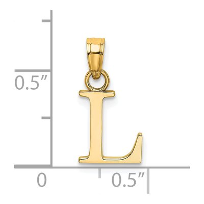 14K Yellow Gold Letter L Pendant – view 4