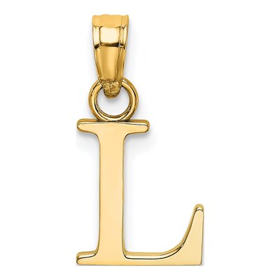 14K Yellow Gold Letter L Pendant