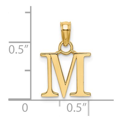 14K Yellow Gold Letter M Pendant – view 4