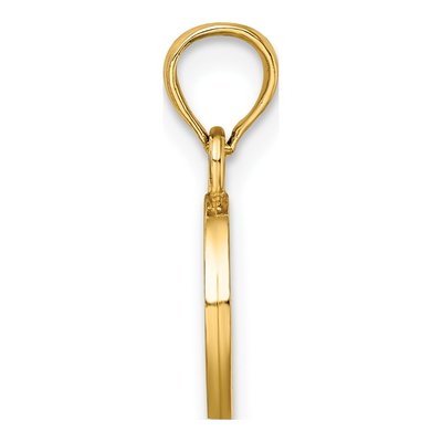 14K Yellow Gold Block Letter O Pendant – view 3