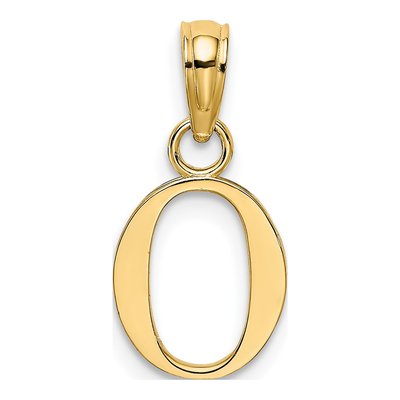 14K Yellow Gold Block Letter O Pendant – view 5