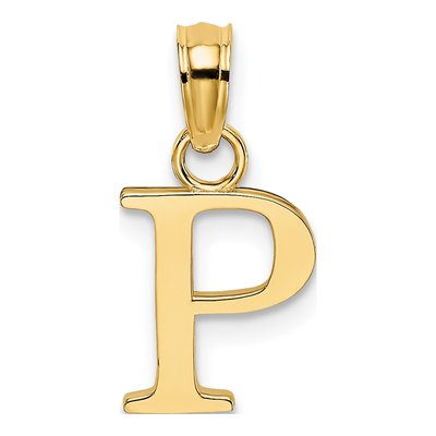 14K Yellow Gold Letter P Pendant