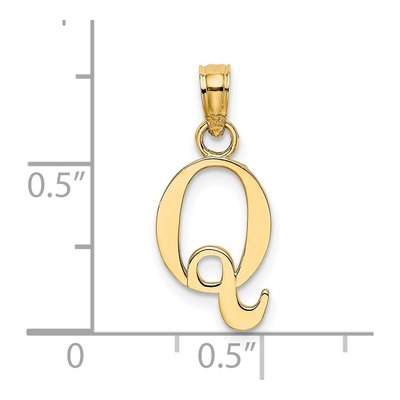 14K Yellow Gold Letter Q Pendant – view 3