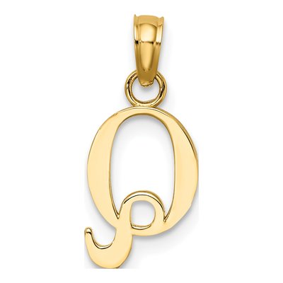 14K Yellow Gold Letter Q Pendant – view 4