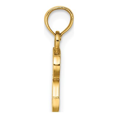 14K Yellow Gold Block Letter R Pendant – view 3