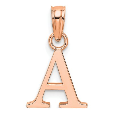14K Rose Gold Letter A Pendant – view 4
