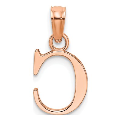14K Rose Gold Letter C Pendant – view 4