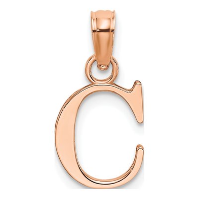 14K Rose Gold Letter C Pendant