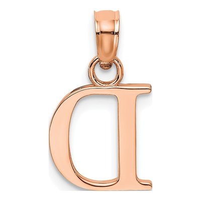 14K Rose Gold Letter D Pendant – view 4