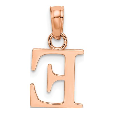 14K Rose Gold Letter E Pendant – view 4