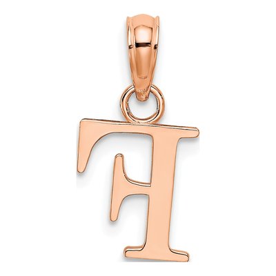 14K Rose Gold Letter F Pendant – view 4