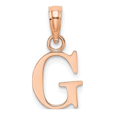 14K Rose Gold Letter G Pendant