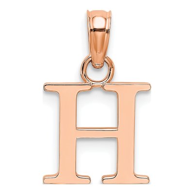 14K Rose Gold Letter H Pendant – view 4