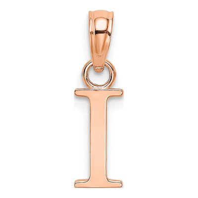 14K Rose Gold Initial I Pendant – view 4