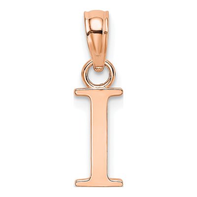 14K Rose Gold Initial I Pendant