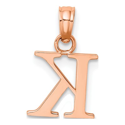 14K Rose Gold Letter K Pendant – view 4
