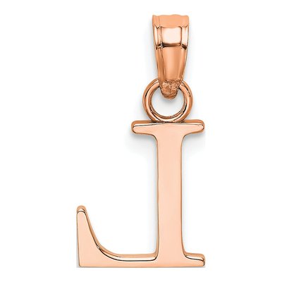 14K Rose Gold Letter L Pendant – view 4