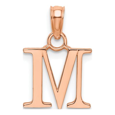 14K Rose Gold Letter M Pendant – view 4
