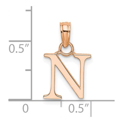 14K Rose Gold Letter N Pendant – view 5