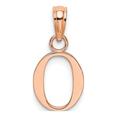 14K Rose Gold Letter O Pendant – view 4
