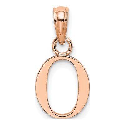 14K Rose Gold Letter O Pendant