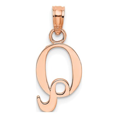 14K Rose Gold Letter Q Pendant – view 4