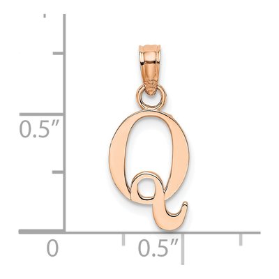 14K Rose Gold Letter Q Pendant – view 5