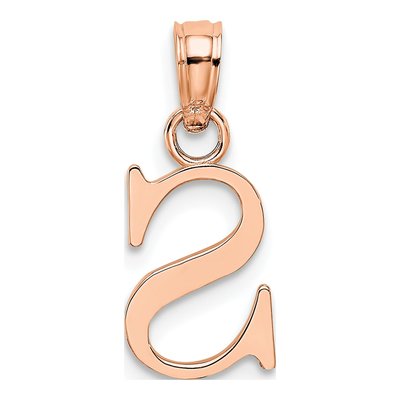 14K Rose Gold Letter S Pendant – view 4