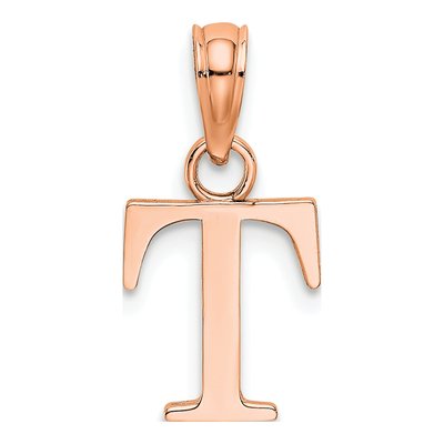 14K Rose Gold Letter T Pendant – view 4