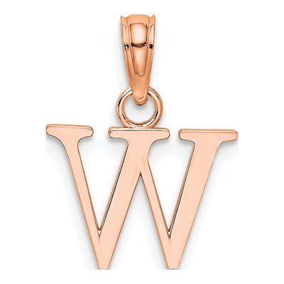 14K Rose Gold Letter W Pendant – view 4