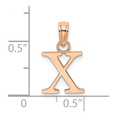 14K Rose Gold Letter X Pendant – view 5
