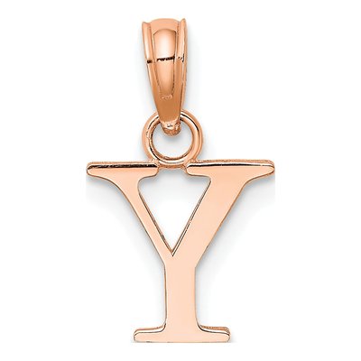 14K Rose Gold Letter Y Pendant – view 4