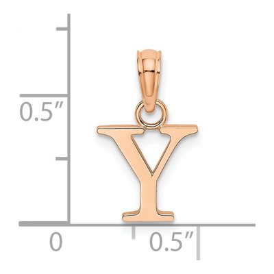 14K Rose Gold Letter Y Pendant – view 5