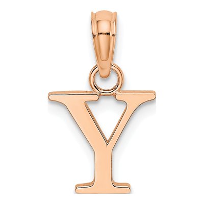 14K Rose Gold Letter Y Pendant