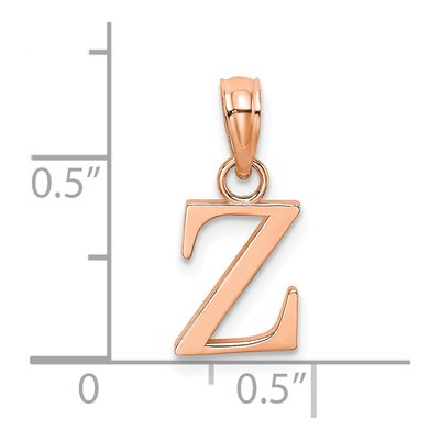 14K Rose Gold Letter Z Pendant – view 5