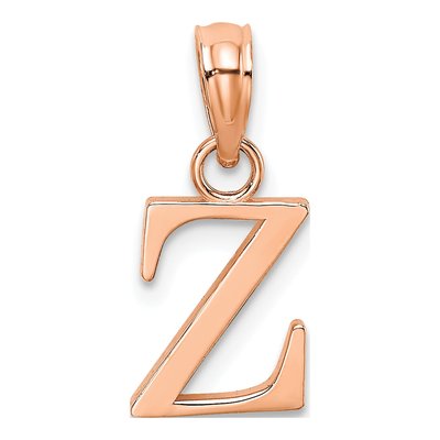 14K Rose Gold Letter Z Pendant