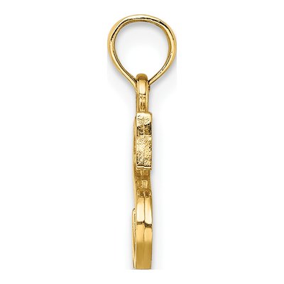 14K Yellow Gold Block Letter S Pendant – view 3