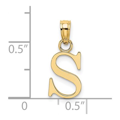 14K Yellow Gold Block Letter S Pendant – view 4