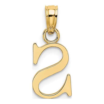 14K Yellow Gold Block Letter S Pendant – view 5