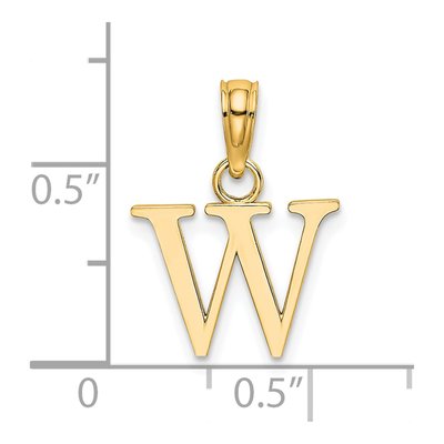 14K Yellow Gold Block Letter W Pendant – view 4