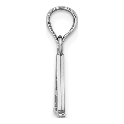 14K White Gold Letter A Pendant – view 3