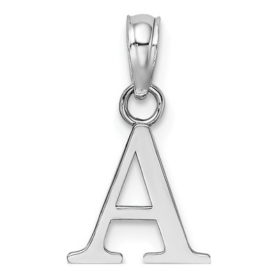 14K White Gold Letter A Pendant – view 5