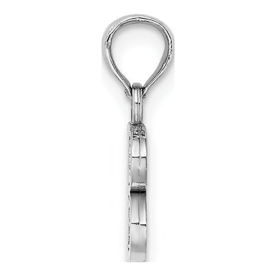 14K White Gold Block Letter B Pendant – view 3