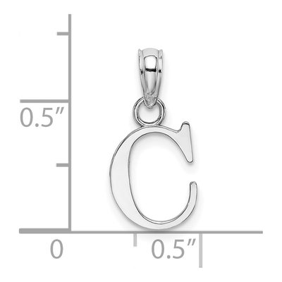 14K White Gold Letter C Pendant – view 4