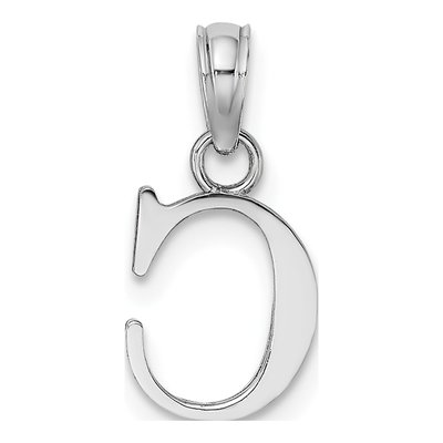 14K White Gold Letter C Pendant – view 5